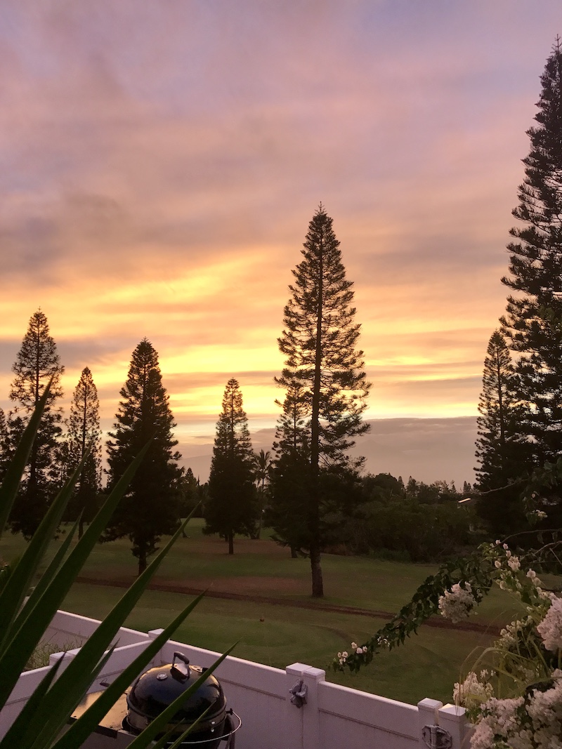 Sunset Views from a home located along a fairway at the Pukalani Country Club Golf Course
